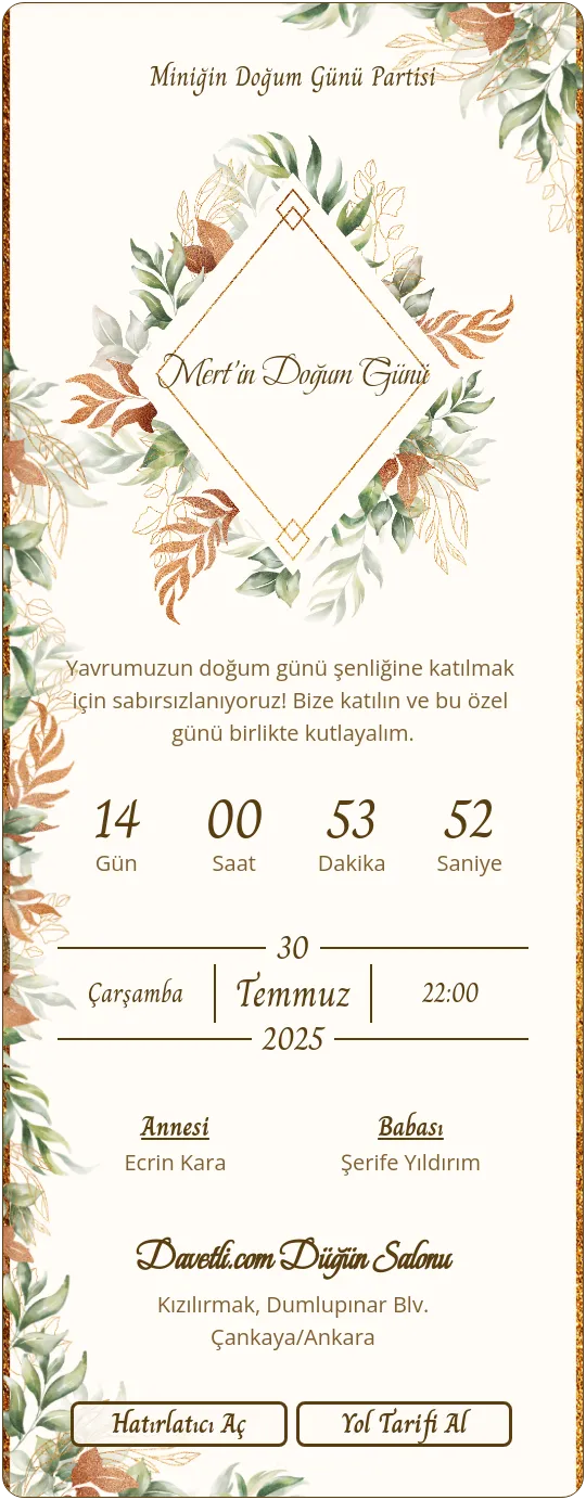 hhfu Davetiye Tasarımı