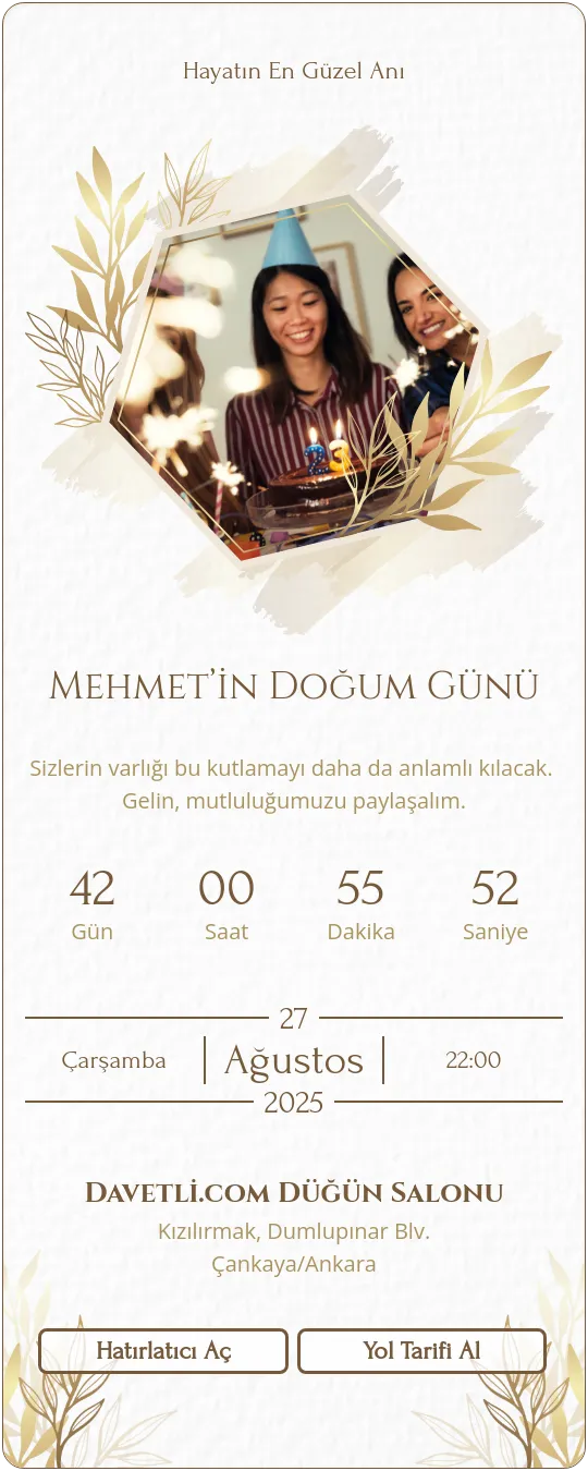 arum Davetiye Tasarımı