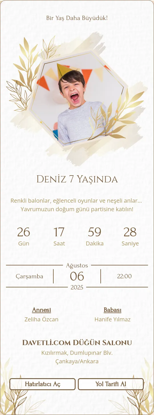 arum Davetiye Tasarımı