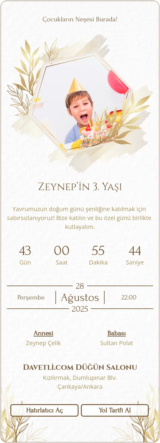 arum Davetiye Tasarımı