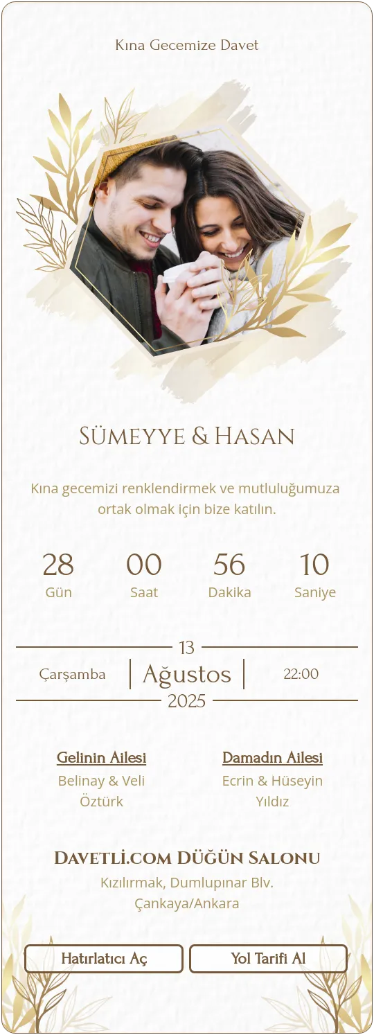 arum Davetiye Tasarımı