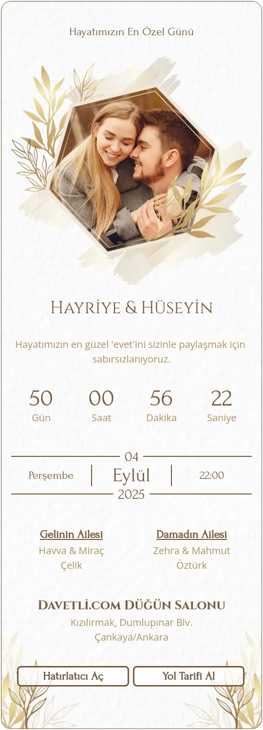 arum Davetiye Tasarımı