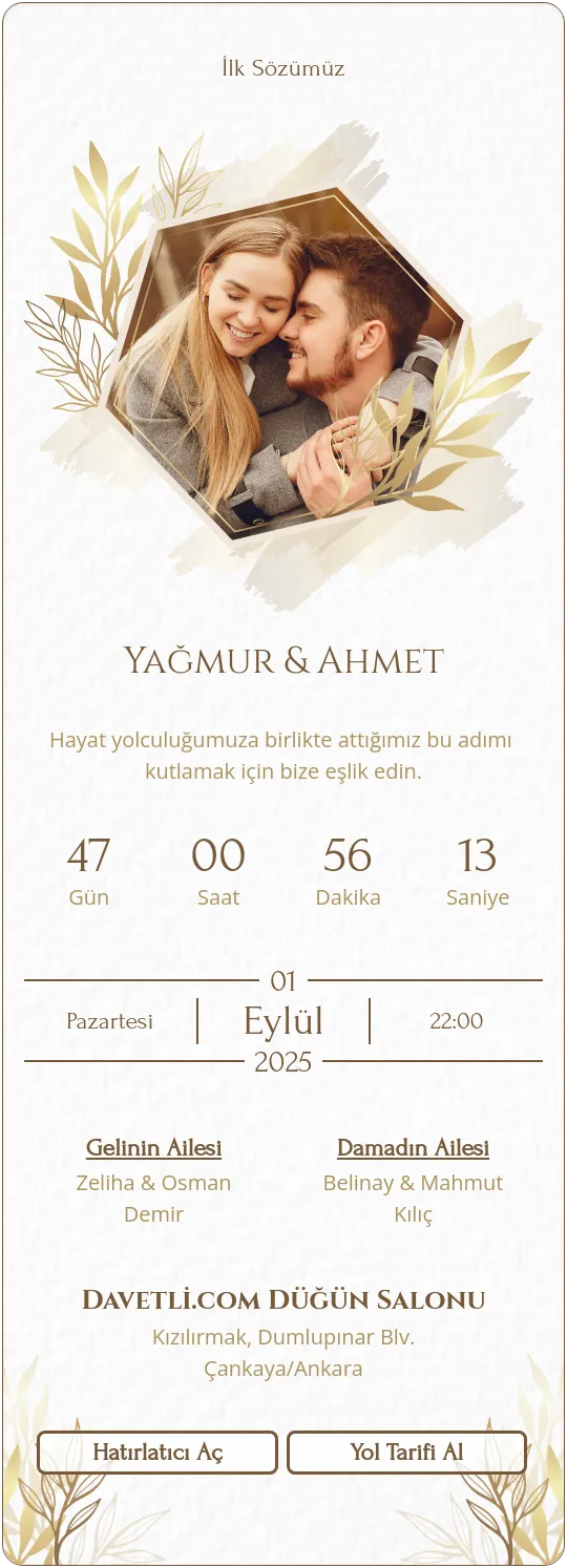 arum Davetiye Tasarımı