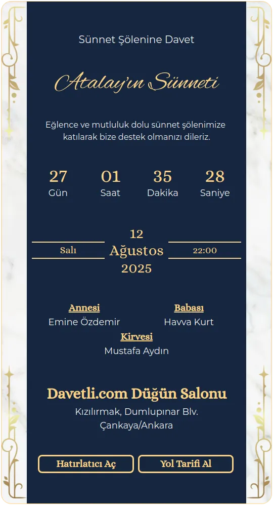 uoae Davetiye Tasarımı