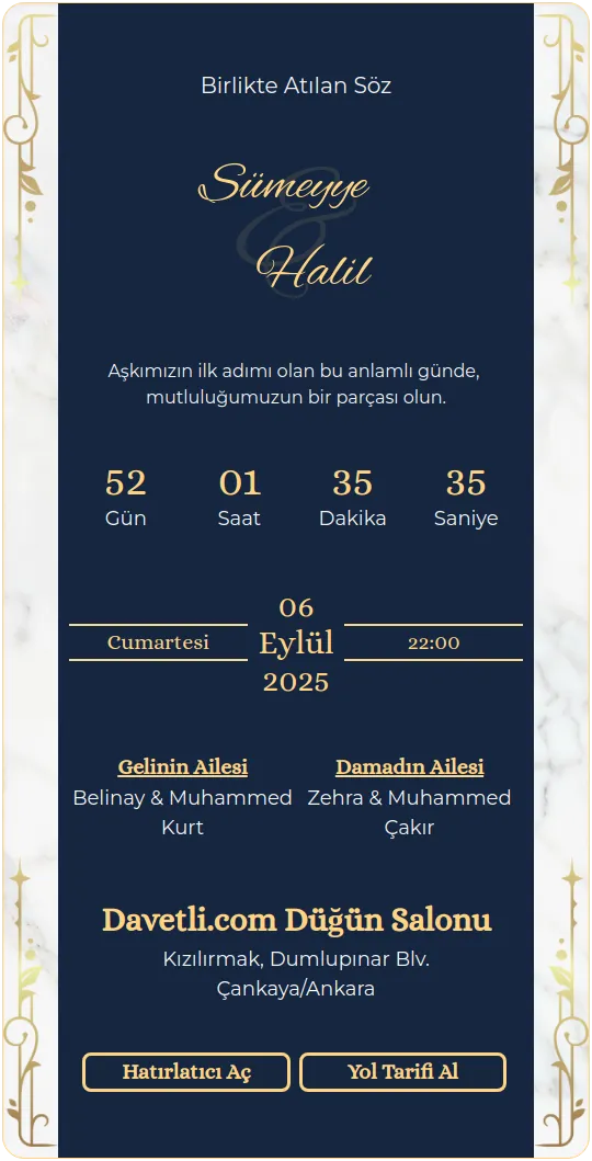 uoae Davetiye Tasarımı
