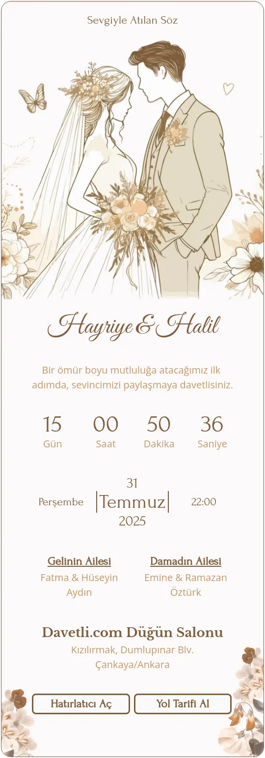 aora Davetiye Tasarımı