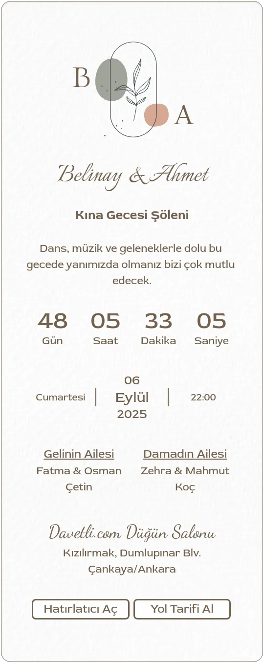 ycvn Davetiye Tasarımı
