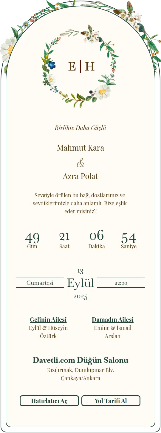 aife Davetiye Tasarımı